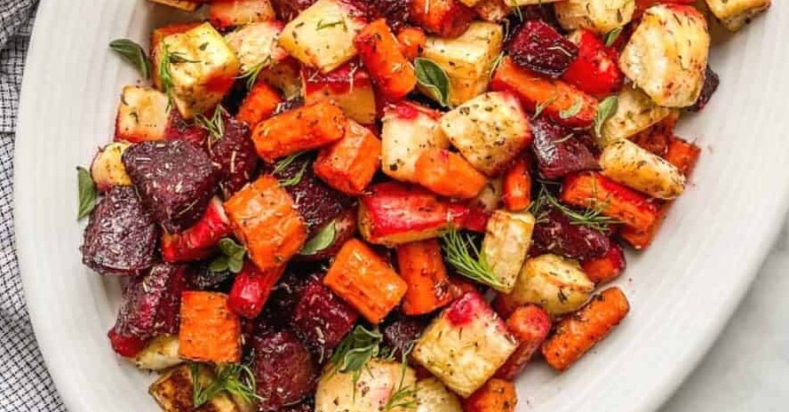 roasted root veggies from the healthy holiday recipes