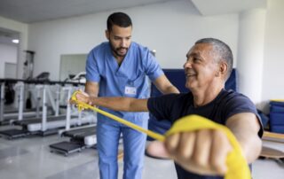 PT offering physical therapy for spinal stenosis